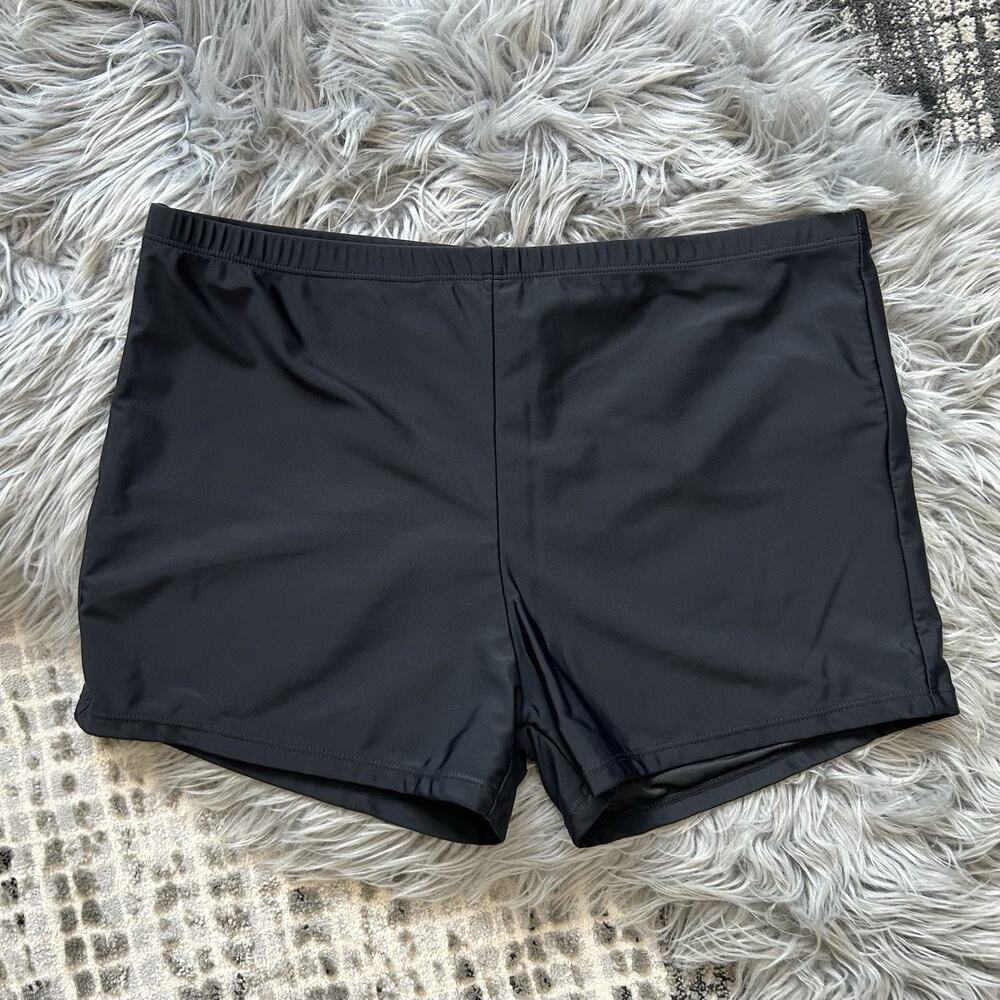 AQUA EVE Women’s Basic Black Nylon & Spandex Stretch Swim Shorts Size 20W